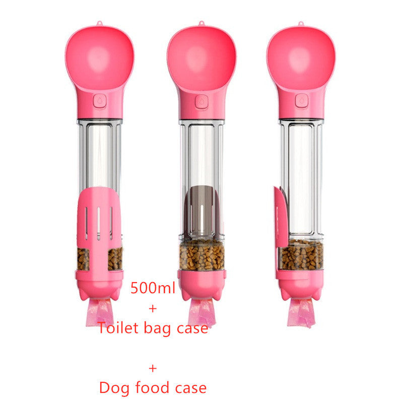 3-in-1 Portable Pet Water Bottle & Travel Feeder