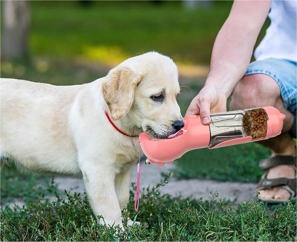 3-in-1 Portable Pet Water Bottle & Travel Feeder