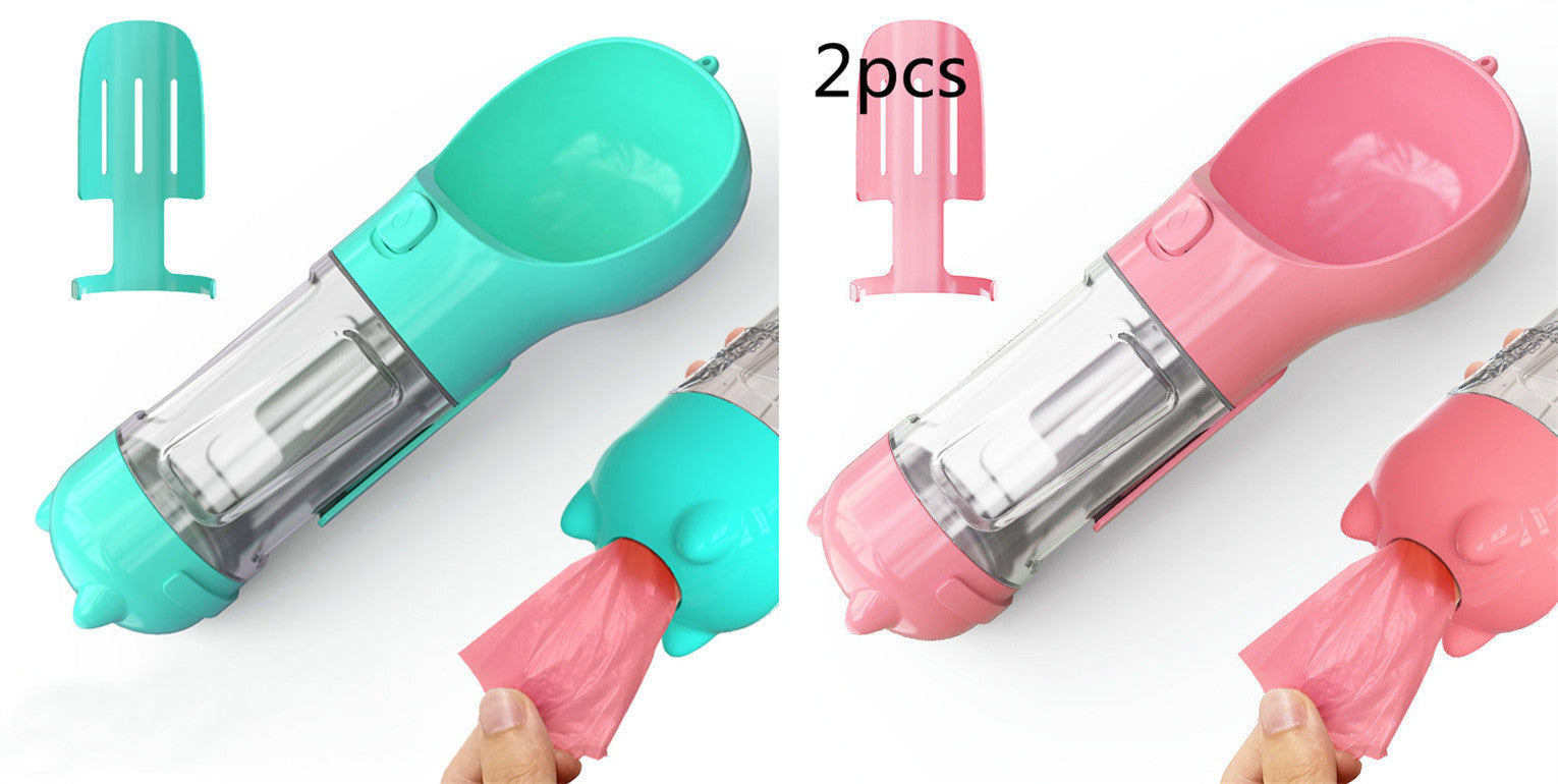 3-in-1 Portable Pet Water Bottle & Travel Feeder