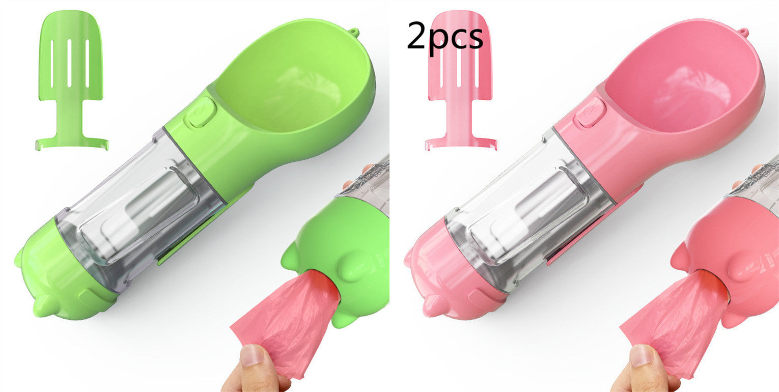 3-in-1 Portable Pet Water Bottle & Travel Feeder