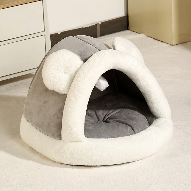 Cozy Pet Tent Cave Bed – Self-Warming Hideaway for Cats & Small Dogs